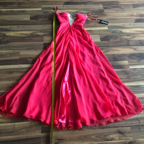 BNWT La Femme floor length chiffon gown - Picture 7 of 8